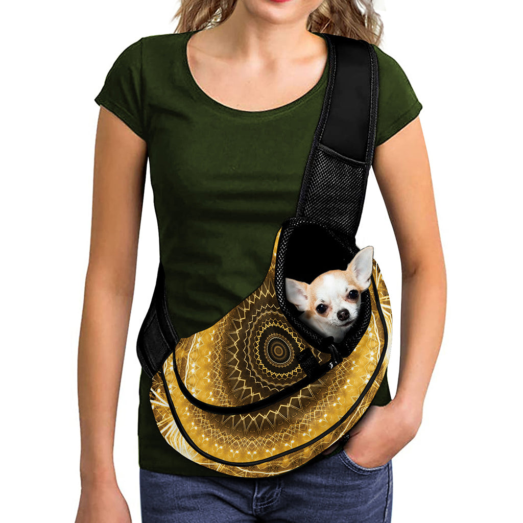 Gold Lights Kaleidoscope Print Pet Sling Carrier
