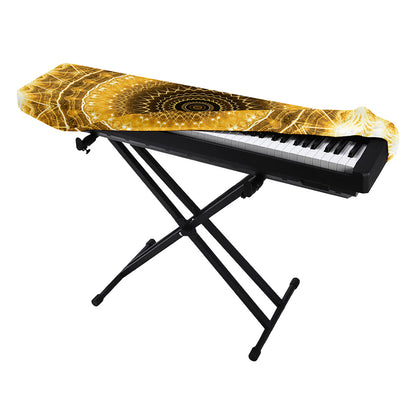 Gold Lights Kaleidoscope Print Piano Keyboard Cover