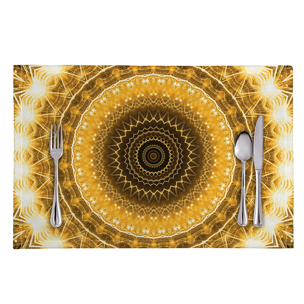 Gold Lights Kaleidoscope Print Placemat