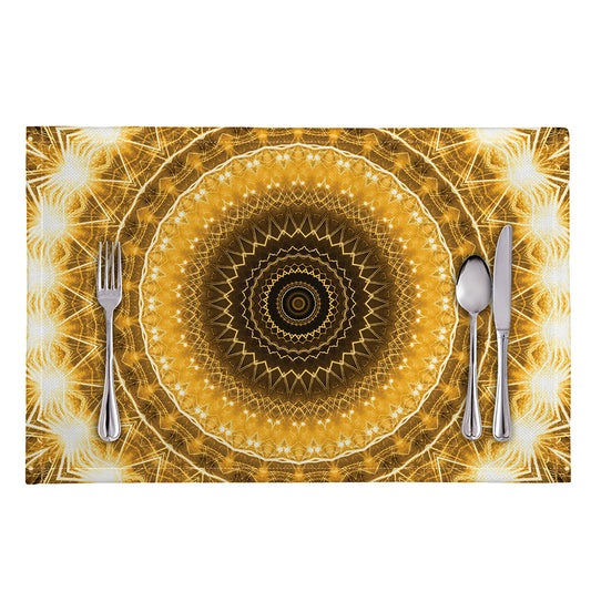 Gold Lights Kaleidoscope Print Placemat