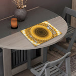 Gold Lights Kaleidoscope Print Placemat