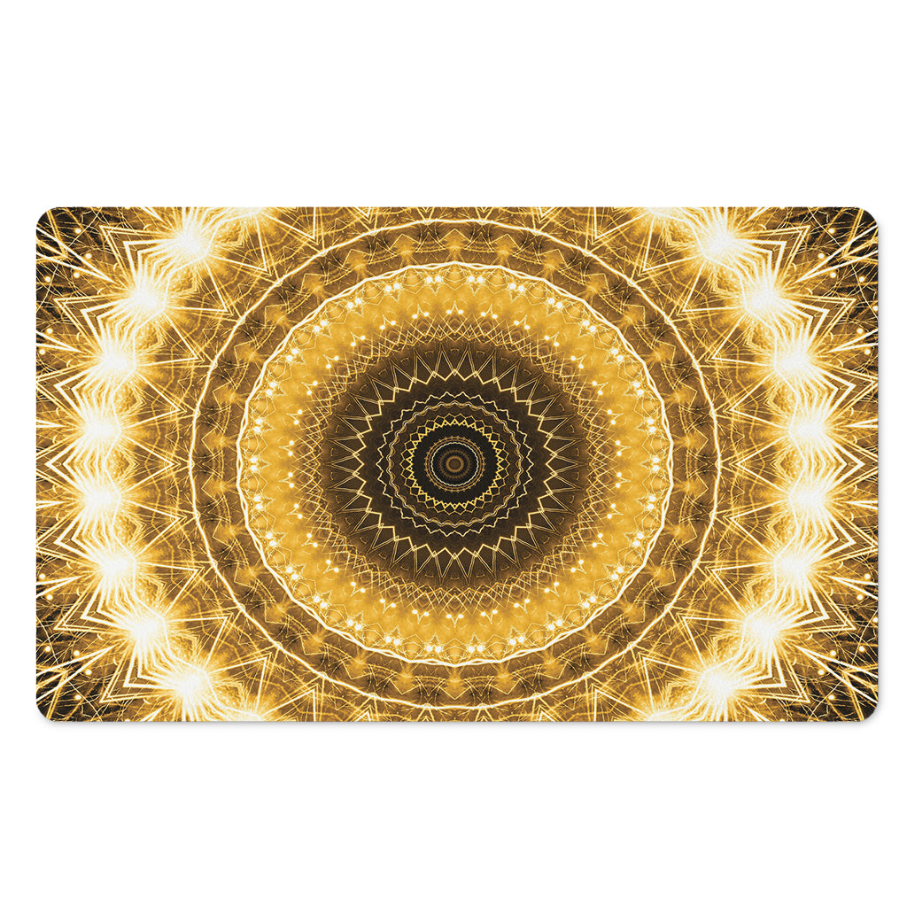 Gold Lights Kaleidoscope Print Polyester Doormat