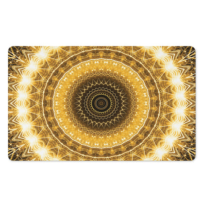 Gold Lights Kaleidoscope Print Polyester Doormat