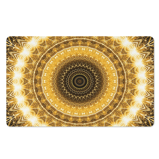 Gold Lights Kaleidoscope Print Polyester Doormat