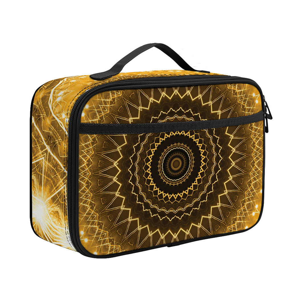 Gold Lights Kaleidoscope Print Portable Lunch Bag
