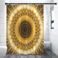 Gold Lights Kaleidoscope Print Premium Shower Curtain