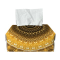 Gold Lights Kaleidoscope Print Rectangle Tissue Box Cover