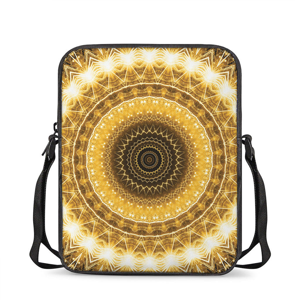 Gold Lights Kaleidoscope Print Rectangular Crossbody Bag