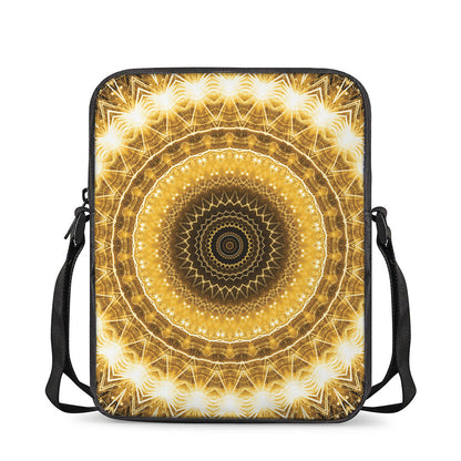 Gold Lights Kaleidoscope Print Rectangular Crossbody Bag