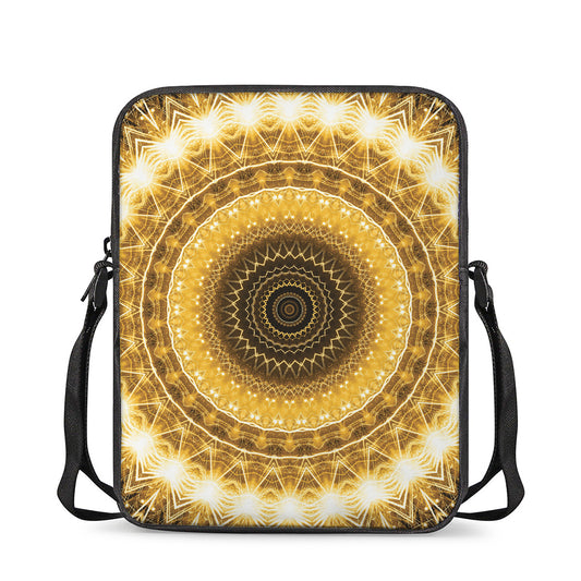 Gold Lights Kaleidoscope Print Rectangular Crossbody Bag