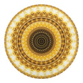 Gold Lights Kaleidoscope Print Round Blanket