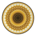 Gold Lights Kaleidoscope Print Round Floor Mat