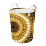 Gold Lights Kaleidoscope Print Round Laundry Basket