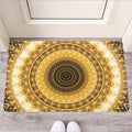 Gold Lights Kaleidoscope Print Rubber Doormat