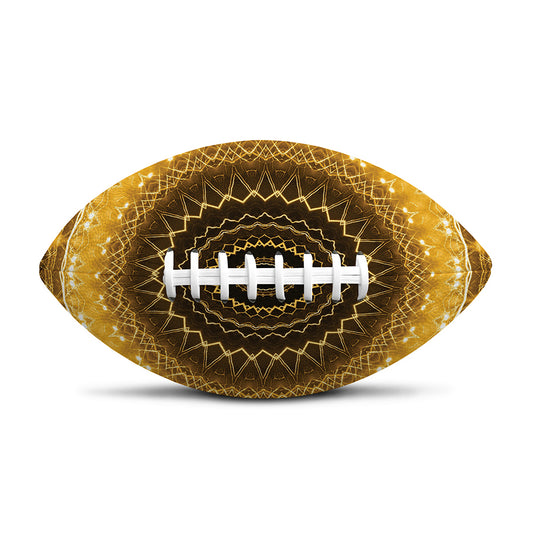 Gold Lights Kaleidoscope Print Rugby Ball