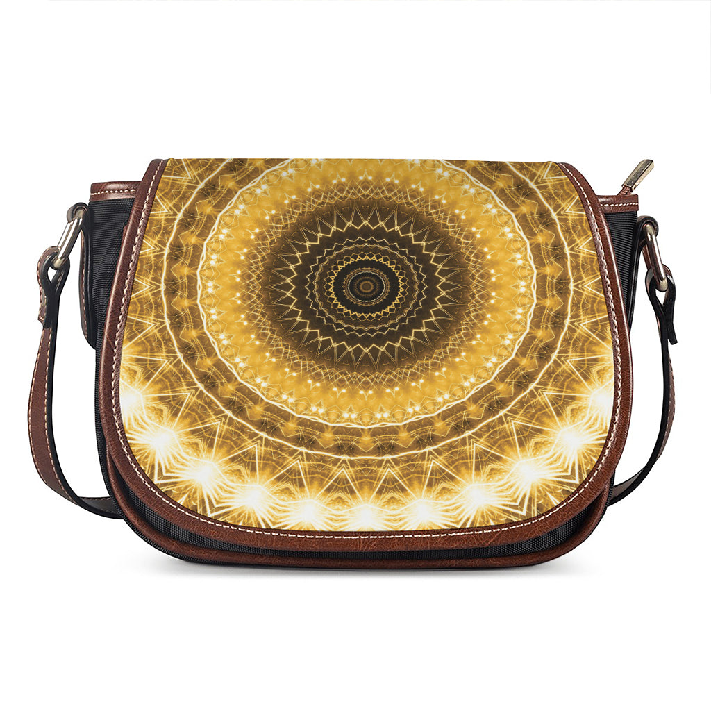 Gold Lights Kaleidoscope Print Saddle Bag
