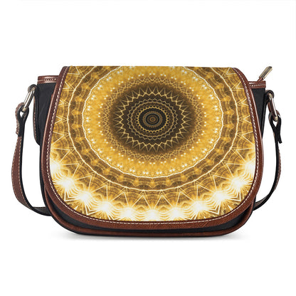 Gold Lights Kaleidoscope Print Saddle Bag