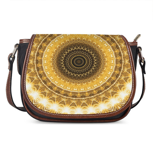 Gold Lights Kaleidoscope Print Saddle Bag