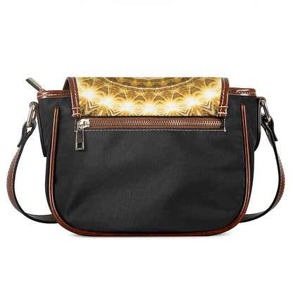 Gold Lights Kaleidoscope Print Saddle Bag