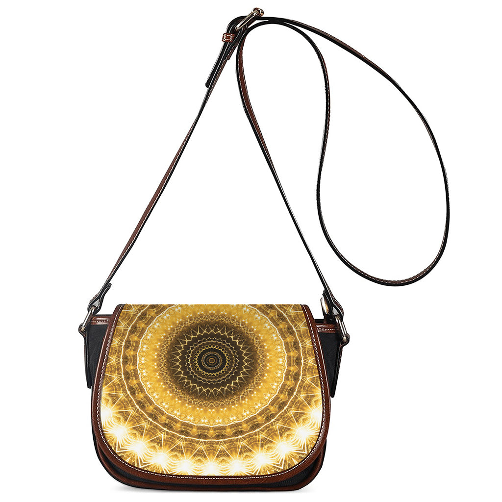 Gold Lights Kaleidoscope Print Saddle Bag