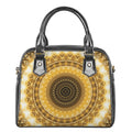 Gold Lights Kaleidoscope Print Shoulder Handbag