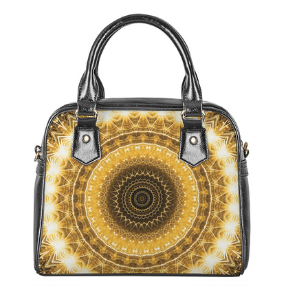 Gold Lights Kaleidoscope Print Shoulder Handbag