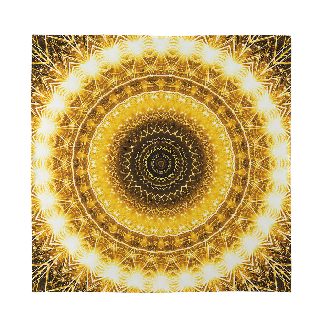 Gold Lights Kaleidoscope Print Silk Bandana