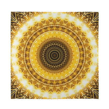 Gold Lights Kaleidoscope Print Silk Bandana