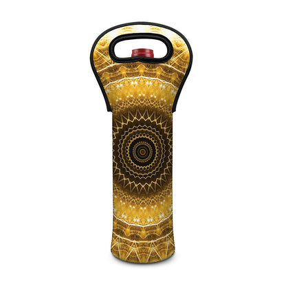 Gold Lights Kaleidoscope Print Single Neoprene Wine Tote