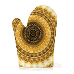 Gold Lights Kaleidoscope Print Single Oven Mitt