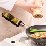 Gold Lights Kaleidoscope Print Skillet Handle Cover