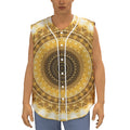 Gold Lights Kaleidoscope Print Sleeveless Baseball Jersey