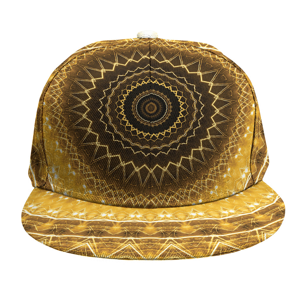 Gold Lights Kaleidoscope Print Snapback Cap