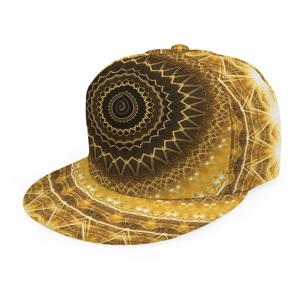 Gold Lights Kaleidoscope Print Snapback Cap