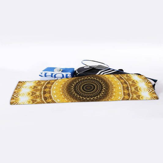 Gold Lights Kaleidoscope Print Sports Towel