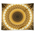 Gold Lights Kaleidoscope Print Tapestry