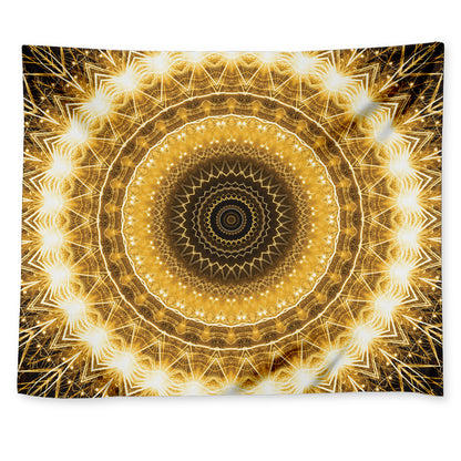 Gold Lights Kaleidoscope Print Tapestry