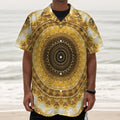 Gold Lights Kaleidoscope Print Textured Short Sleeve Shirt