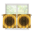 Gold Lights Kaleidoscope Print Tier Curtains