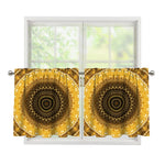 Gold Lights Kaleidoscope Print Tier Curtains