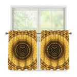 Gold Lights Kaleidoscope Print Tier Curtains