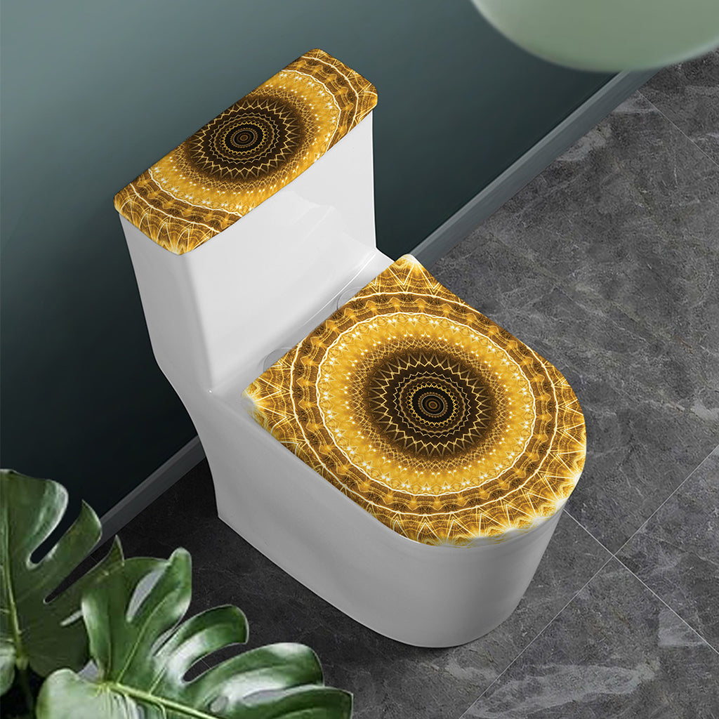 Gold Lights Kaleidoscope Print Toilet Lid And Tank Cover Set