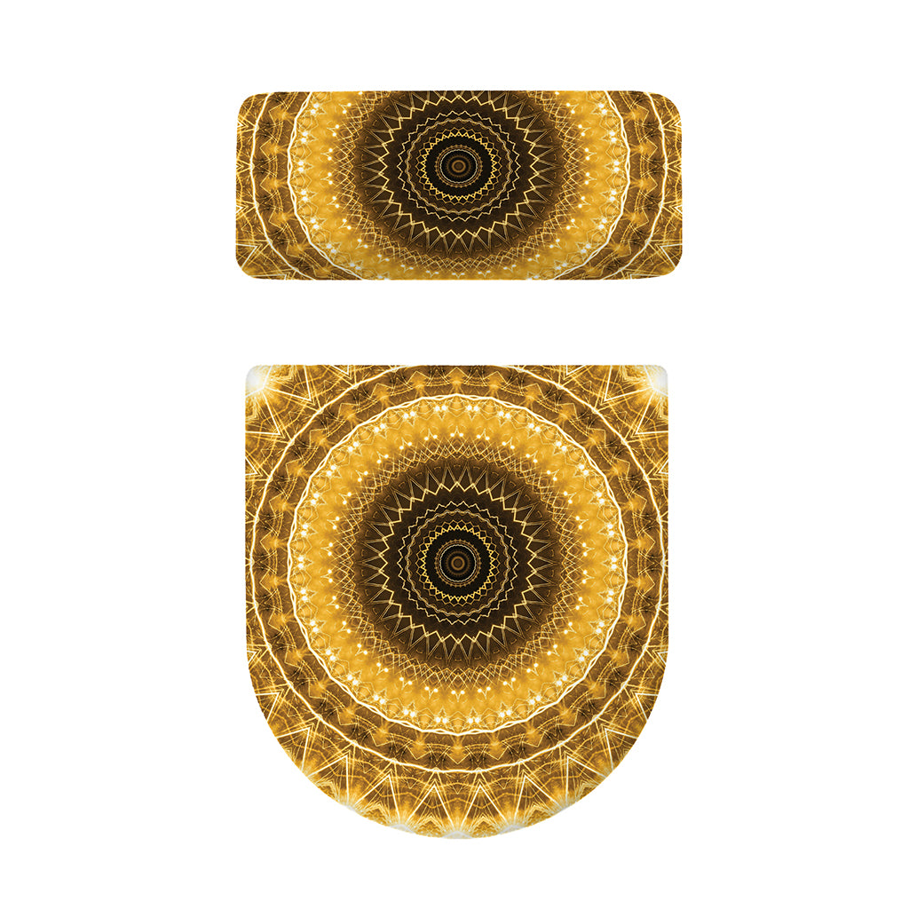 Gold Lights Kaleidoscope Print Toilet Lid And Tank Cover Set