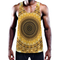 Gold Lights Kaleidoscope Print Men's Workout Tank Top