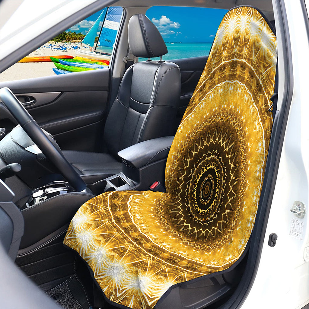 Gold Lights Kaleidoscope Print Waterproof Car Seat Cover