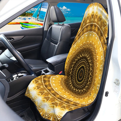 Gold Lights Kaleidoscope Print Waterproof Car Seat Cover