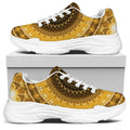 Gold Lights Kaleidoscope Print White Chunky Shoes
