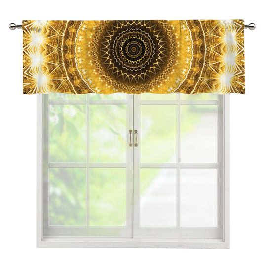 Gold Lights Kaleidoscope Print Window Valance