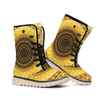 Gold Lights Kaleidoscope Print Winter Boots
