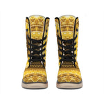 Gold Lights Kaleidoscope Print Winter Boots